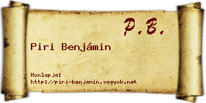 Piri Benjámin névjegykártya